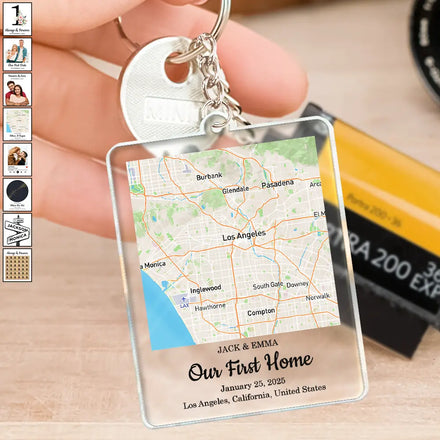 Message d'amour pour un anniversaire de couple - Porte-clés acrylique personnalisé