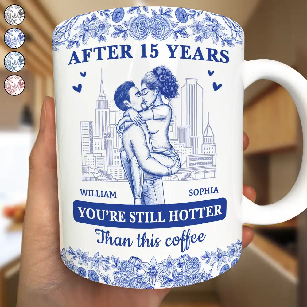 Couple Hotter Than This Coffee Toile De Jouy Pattern - Personalized White Edge-to-Edge Mug