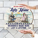 Gift For Couples, Gift For Husband, Gift For Wife, Lake, Happy - Couple Lake House Memories Made Here - Personalized Custom Shaped Wood Sign