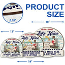 Gift For Couples, Gift For Husband, Gift For Wife, Lake, Happy - Couple Lake House Memories Made Here - Personalized Custom Shaped Wood Sign