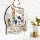 Gift For Couples, Pet Couple, Pet Lovers, Patio, Poolside - Couple 3D Effect Pool & Patio Bar Hope You Brought Alcohol & Dog Treats - Personalized Custom Shaped Wood Sign