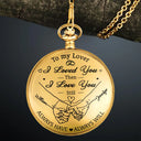 Wedding Anniversary,Gift For Couples,Gift For Husband,Gift For Wife,Happy - Couple Anniversary Loved You Then Love You Still - Personalized Pocket Watch