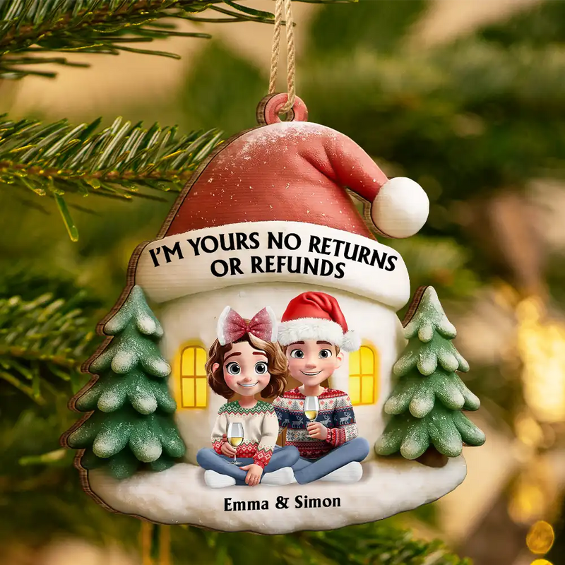 Christmas,Gift For Couples,Gift For Husband,Gift For Wife,Gift For Boyfriend,Gift For Girlfriend,Happy - Couple Annoying Each Other Since - Personalized Custom Shaped Wooden Ornament