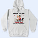 Gift For Couples, Pet Couple, Pet Lovers, Love, Gift For Husband, Gift For Wife, Gift For Boyfriend, Gift For Girlfriend - Couple Annoying Each Other With Dogs - Personalized T Shirt