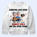 Gift For Couples, Pet Couple, Pet Lovers, Love, Gift For Husband, Gift For Wife, Gift For Boyfriend, Gift For Girlfriend - Couple Annoying Each Other With Dogs - Personalized T Shirt