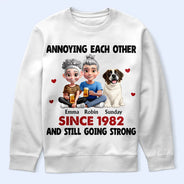 Gift For Couples, Pet Couple, Pet Lovers, Love, Gift For Husband, Gift For Wife, Gift For Boyfriend, Gift For Girlfriend - Couple Annoying Each Other With Dogs - Personalized T Shirt