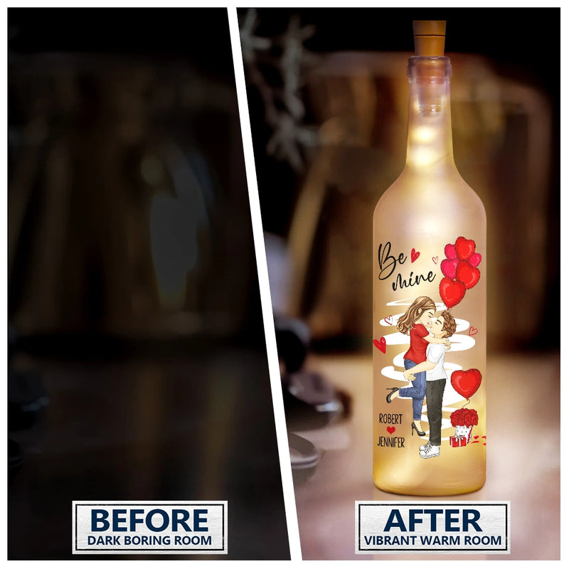 Gift For Couples, Gift For Husband, Gift For Wife, Gift For Boyfriend, Gift For Girlfriend - Couple Be Mine - Personalized Bottle Light
