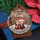Christmas, Gift For Couples, Gift For Husband, Gift For Wife, Gift For Boyfriend, Gift For Girlfriend, Happy - Couple Choose You To Be My Husband - Personalized Circle Glass Ornament