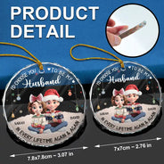 Christmas, Gift For Couples, Gift For Husband, Gift For Wife, Gift For Boyfriend, Gift For Girlfriend, Happy - Couple Choose You To Be My Husband - Personalized Circle Glass Ornament