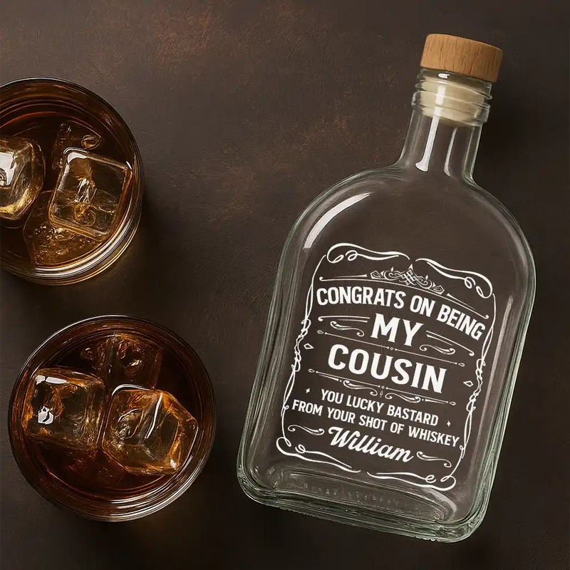 Gift For Brothers,Family,Gift For Husband,Gift For Wife,Gift For Mother,Gift For Father,Gift For Sibling,Happy - Couple Congrats On Being My Husband You Lucky Man - Personalized Whiskey Bottle