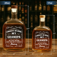 Gift For Brothers,Family,Gift For Husband,Gift For Wife,Gift For Mother,Gift For Father,Gift For Sibling,Happy - Couple Congrats On Being My Husband You Lucky Man - Personalized Whiskey Bottle