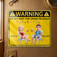 Cruising,Beach,Gift For Couples,Gift For Husband,Gift For Boyfriend,Funny,Vector,Humorous - Couple Cruising Warning We Bought The Drink - Personalized Acrylic Magnet