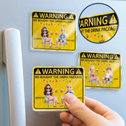 Cruising,Beach,Gift For Couples,Gift For Husband,Gift For Boyfriend,Funny,Vector,Humorous - Couple Cruising Warning We Bought The Drink - Personalized Acrylic Magnet
