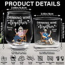 Love, Gift For Couples, Gift For Husband, Gift For Wife, Gift For Boyfriend, Gift For Girlfriend, Old Couples - Couple Drinking Wine Together - Personalized Combo Wine & Whiskey Glass