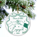 Gift For Couples,Gift For Husband,Gift For Wife,Gift For Boyfriend,Gift For Girlfriend,Married ,Engaged,Anniversary,Wedding Anniversary,Christmas - Couple Engaged Married Anniversary - Personalized Circle Ceramic Ornament