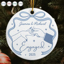 Gift For Couples,Gift For Husband,Gift For Wife,Gift For Boyfriend,Gift For Girlfriend,Married ,Engaged,Anniversary,Wedding Anniversary,Christmas - Couple Engaged Married Anniversary - Personalized Circle Ceramic Ornament