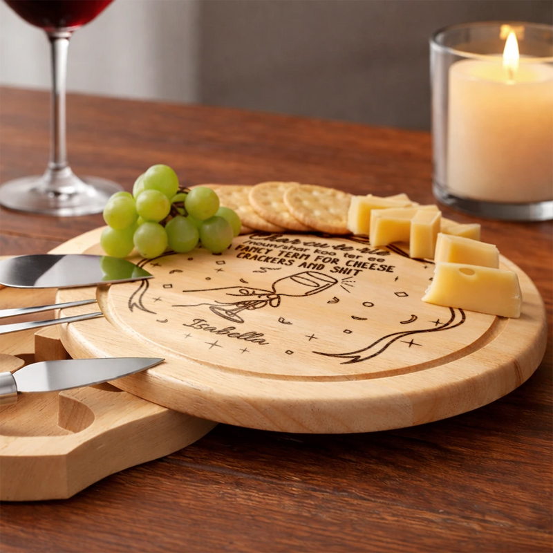 Gift For Couples,Family,Funny - Couple Family Name Charcuterie A Fancy Term - Personalized Cheese Board Set