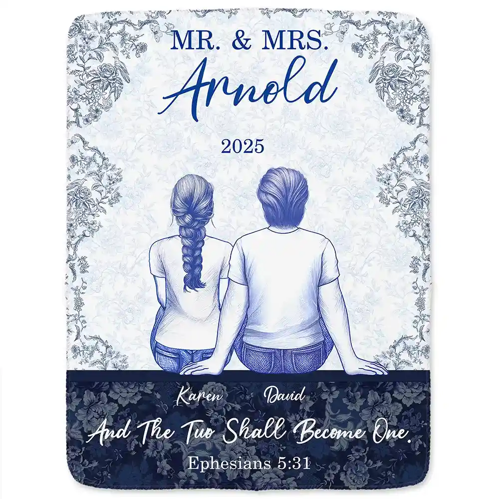 Gift For Couples,Wedding Anniversary,Love - Couple First Anniversary And The Two Shall Become One - Personalized Fleece Blanket, Sherpa Blanket