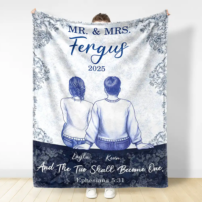 Gift For Couples,Wedding Anniversary,Love - Couple First Anniversary And The Two Shall Become One - Personalized Fleece Blanket, Sherpa Blanket
