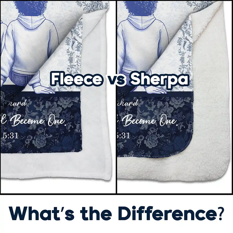 Gift For Couples,Wedding Anniversary,Love - Couple First Anniversary And The Two Shall Become One - Personalized Fleece Blanket, Sherpa Blanket