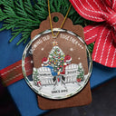 Christmas,Gift For Couples,Old Couples,Gift For Husband,Gift For Wife,Happy - Couple Growing Old Together Since - Personalized Circle Glass Ornament