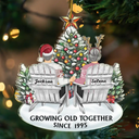 Gift For Couples, Old Couples ,Gift For Husband, Gift For Wife, Love - Couple Growing Old Together Since - Personalized Custom Shaped Acrylic Ornament