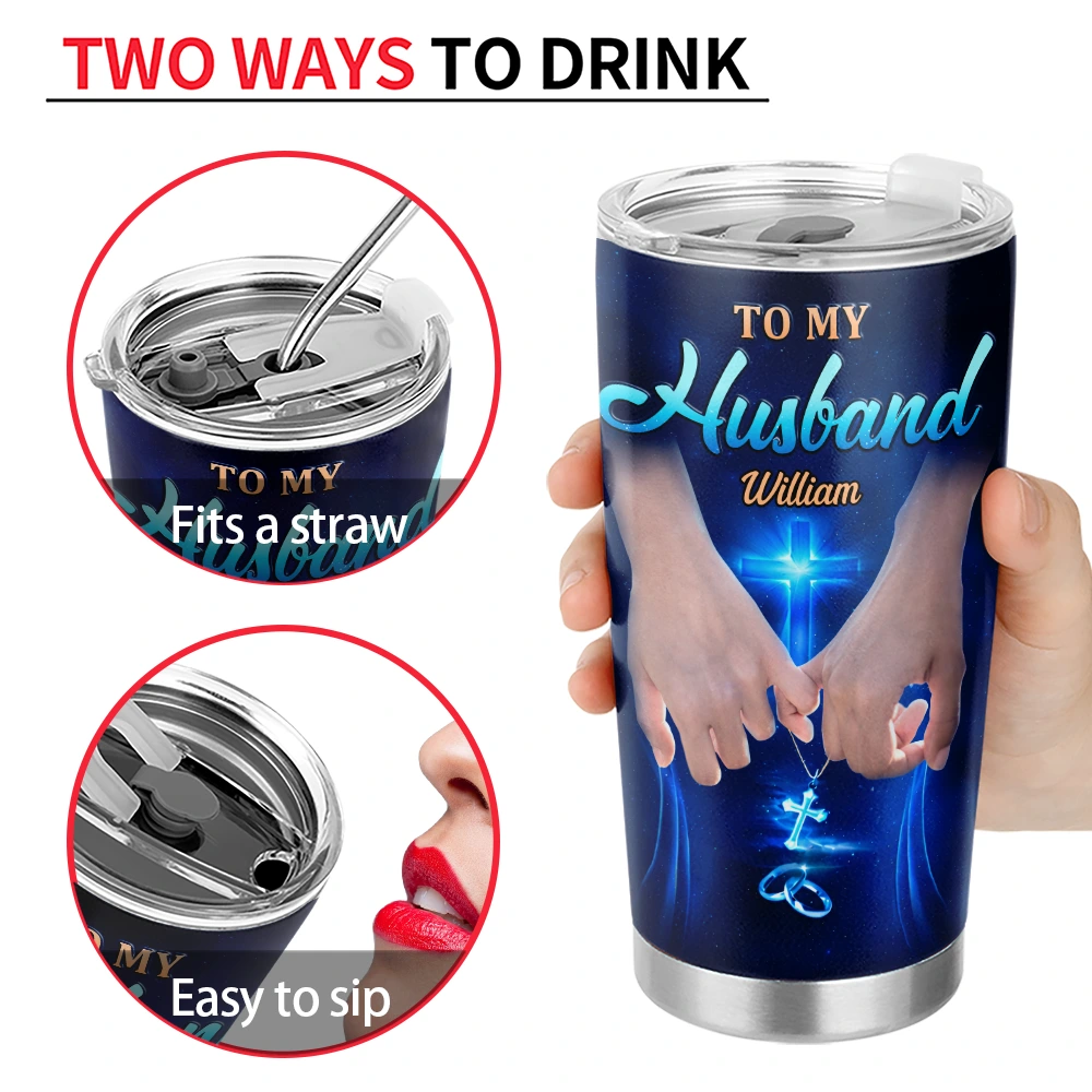 Gift For Couples,Gift For Women,Gift For Men,Gift For Wife,Gift For Husband,Gift For Boyfriend,Gift For Girlfriend,Love,Top Market - Couple Holding Hands God Blessed The Broken Road - Personalized Tumbler