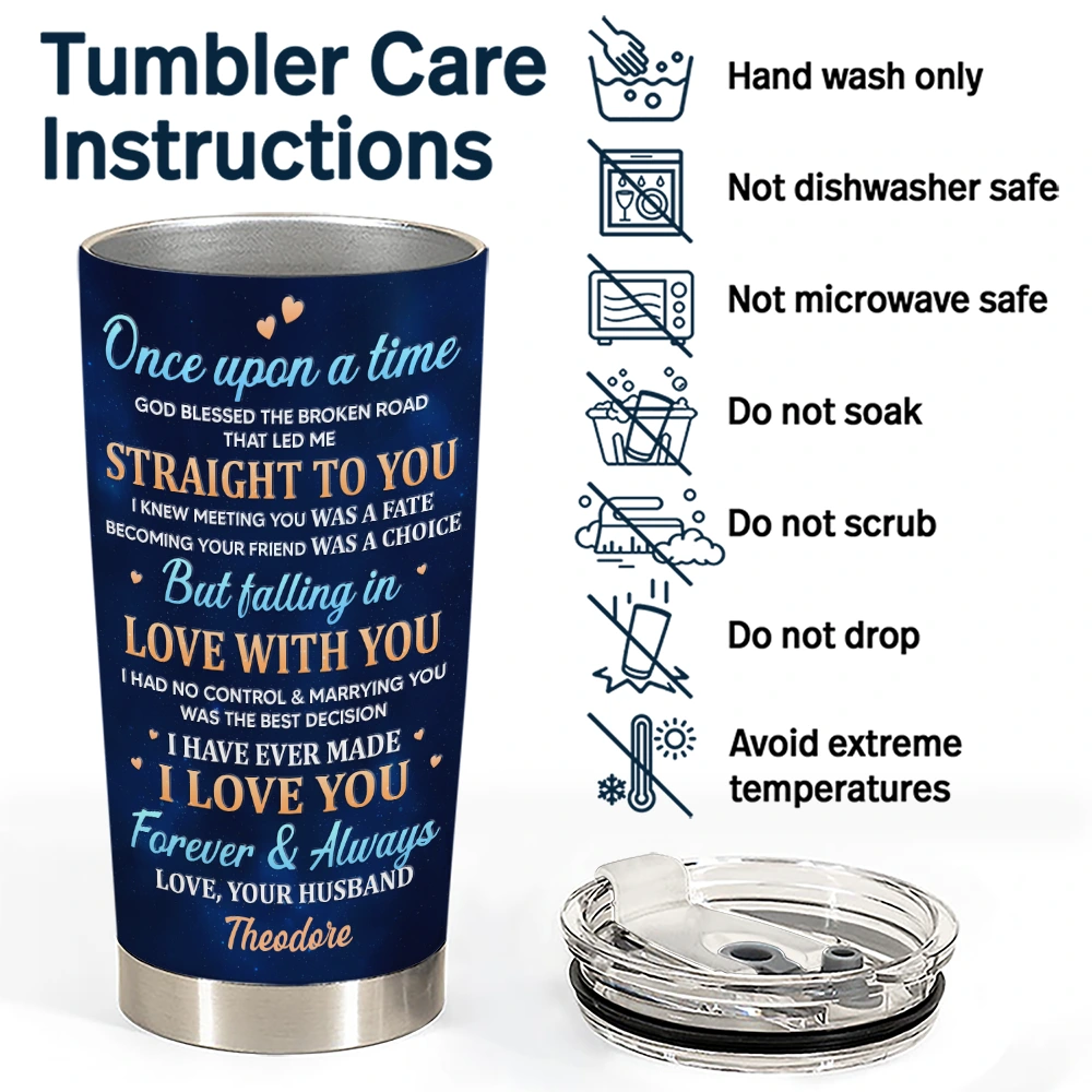 Gift For Couples,Gift For Women,Gift For Men,Gift For Wife,Gift For Husband,Gift For Boyfriend,Gift For Girlfriend,Love,Top Market - Couple Holding Hands God Blessed The Broken Road - Personalized Tumbler