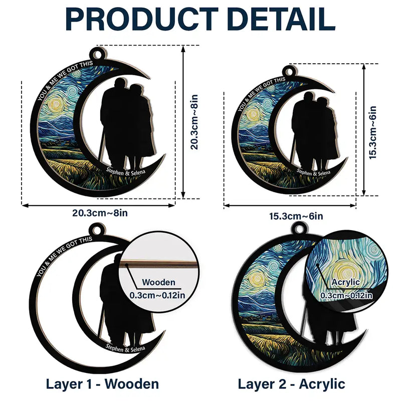 Gift For Couples,Old Couples,Gift For Husband,Gift For Wife,Love - Couple I Choose You From Our First Kiss - Personalized Window Hanging Suncatcher Ornament