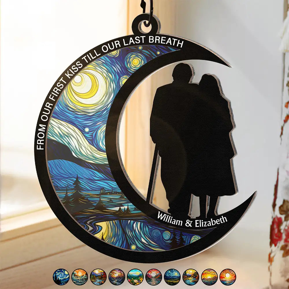 Couple I Choose You From Our First Kiss - Personalized Window Hanging Suncatcher Ornament