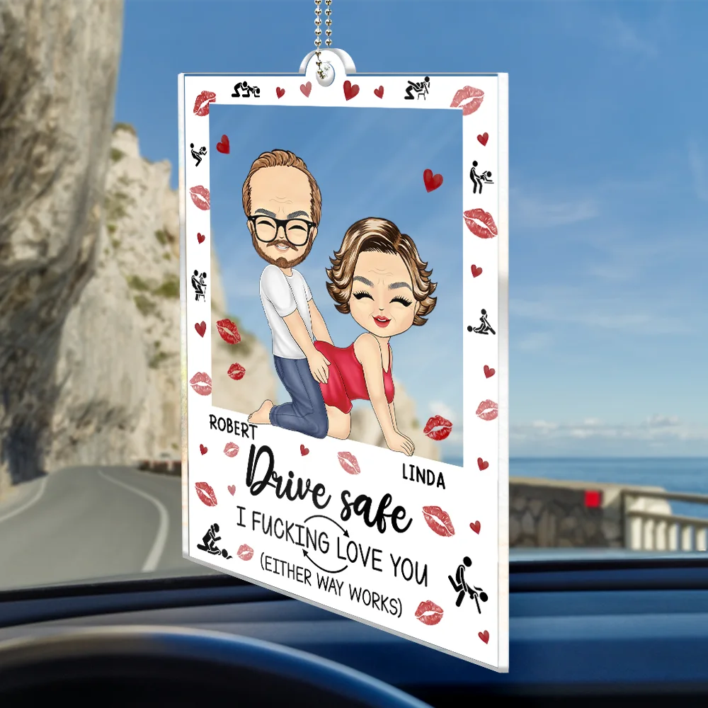 Old Couples,Gift For Husband,Gift For Wife,Gift For Boyfriend,Gift For Girlfriend,Love - Couple I Love You Either Way Works - Personalized Acrylic Car Hanger