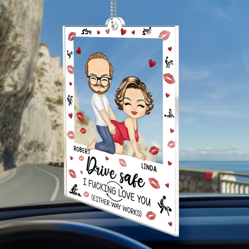 Old Couples,Gift For Husband,Gift For Wife,Gift For Boyfriend,Gift For Girlfriend,Love - Couple I Love You Either Way Works - Personalized Acrylic Car Hanger