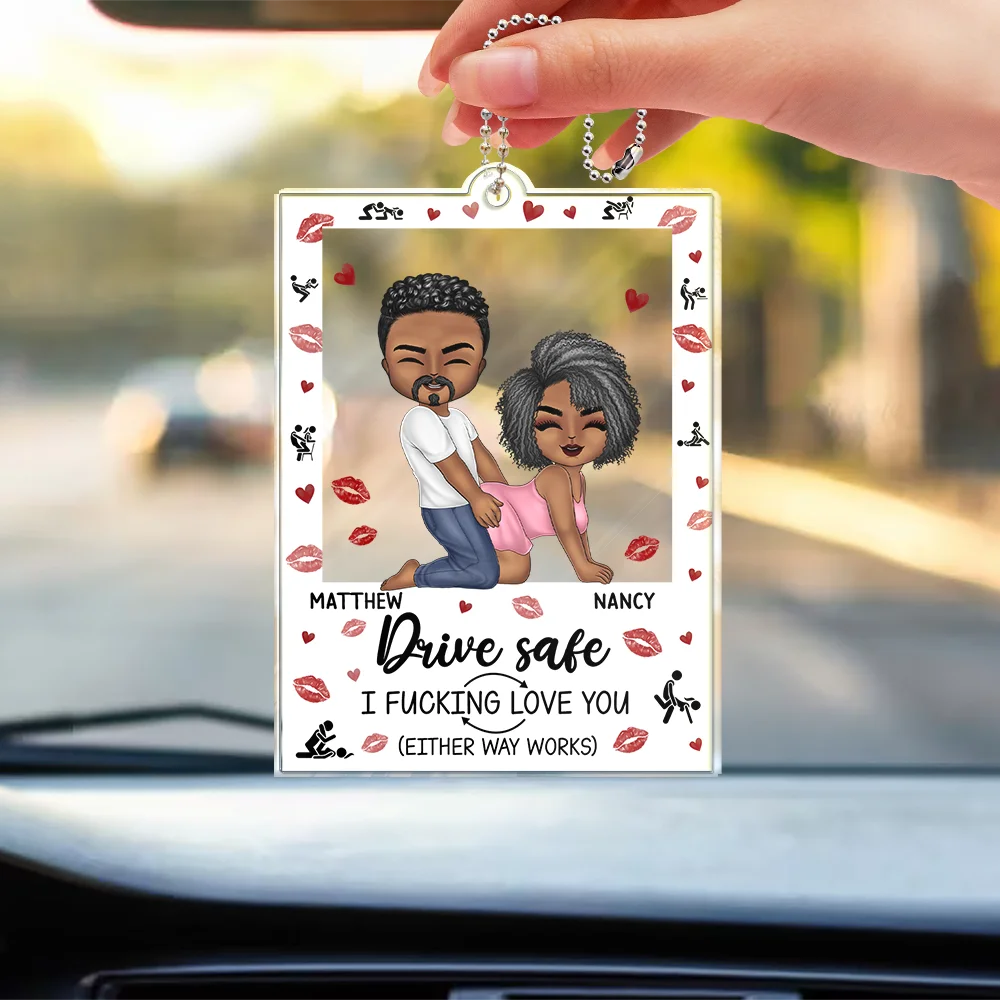 Old Couples,Gift For Husband,Gift For Wife,Gift For Boyfriend,Gift For Girlfriend,Love - Couple I Love You Either Way Works - Personalized Acrylic Car Hanger