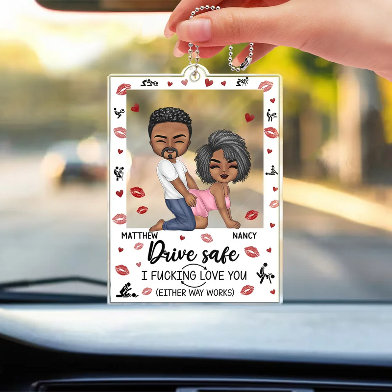 Old Couples,Gift For Husband,Gift For Wife,Gift For Boyfriend,Gift For Girlfriend,Love - Couple I Love You Either Way Works - Personalized Acrylic Car Hanger