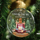 Christmas,Gift For Couples,Gift For Husband,Gift For Wife,Gift For Boyfriend,Gift For Girlfriend,Happy - Couple I Love You Either Way Works Christmas - Personalized Circle Glass Ornament