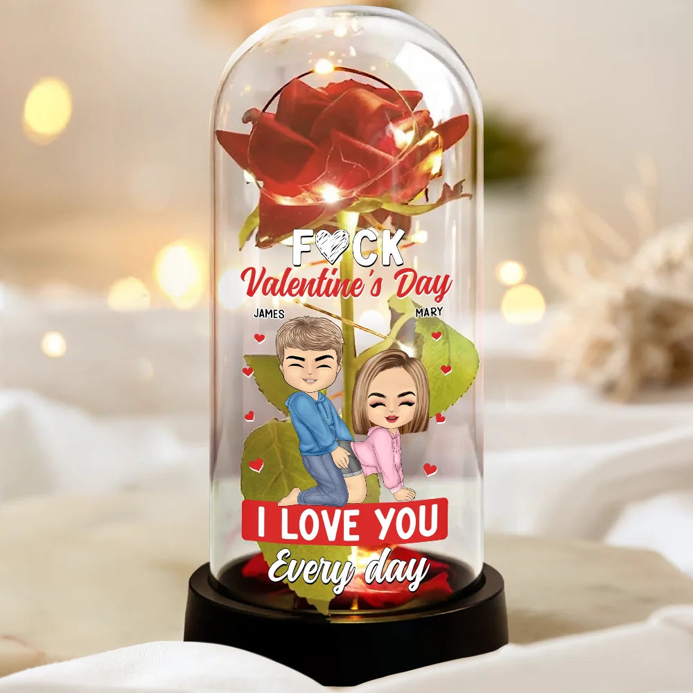 Old Couples,Gift For Husband,Gift For Wife,Gift For Boyfriend,Gift For Girlfriend,Love - Couple I Love You Every Day - Personalized Everlasting Rose Dome Lamp