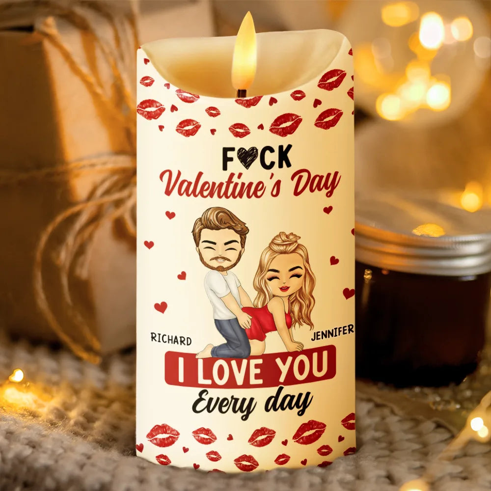Gift For Couples,Old Couples,Gift For Husband,Gift For Wife,Gift For Boyfriend,Gift For Girlfriend,Love - Couple I Love You Every Day - Personalized Flameless LED Candle