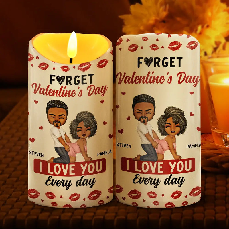 Gift For Couples,Old Couples,Gift For Husband,Gift For Wife,Gift For Boyfriend,Gift For Girlfriend,Love - Couple I Love You Every Day - Personalized Flameless LED Candle