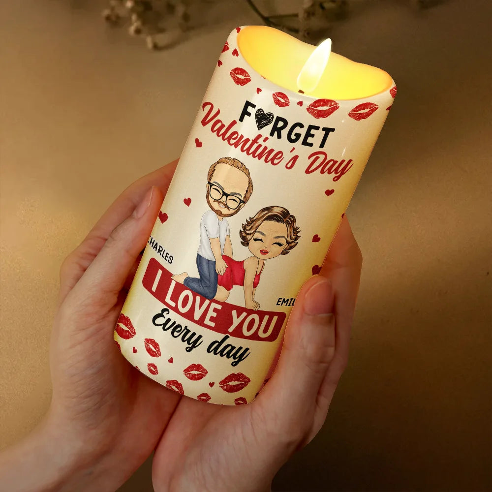 Gift For Couples,Old Couples,Gift For Husband,Gift For Wife,Gift For Boyfriend,Gift For Girlfriend,Love - Couple I Love You Every Day - Personalized Flameless LED Candle
