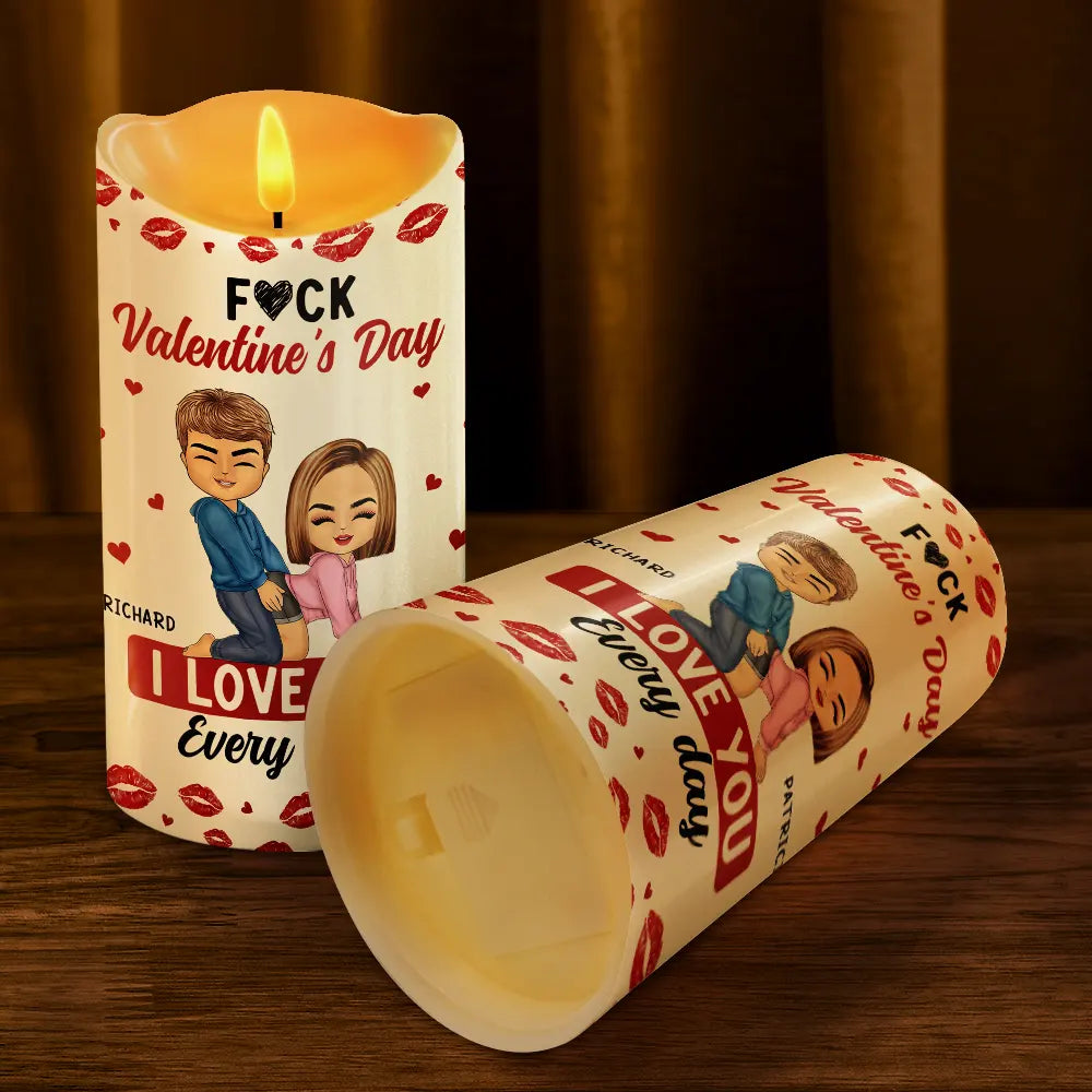 Gift For Couples,Old Couples,Gift For Husband,Gift For Wife,Gift For Boyfriend,Gift For Girlfriend,Love - Couple I Love You Every Day - Personalized Flameless LED Candle