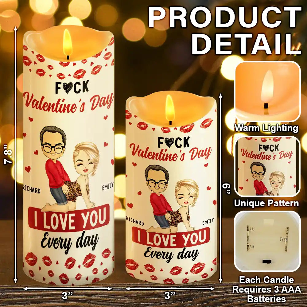 Gift For Couples,Old Couples,Gift For Husband,Gift For Wife,Gift For Boyfriend,Gift For Girlfriend,Love - Couple I Love You Every Day - Personalized Flameless LED Candle