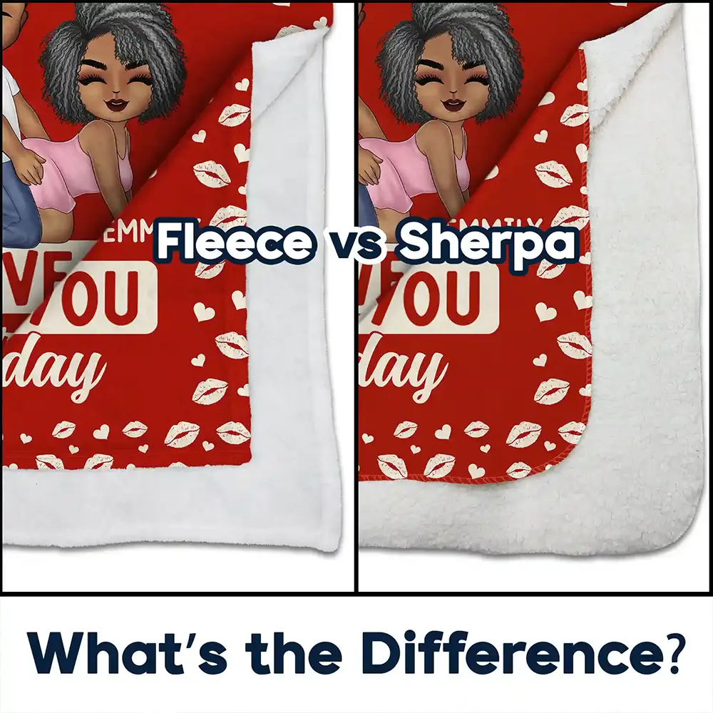 Gift For Couples,Old Couples,Gift For Husband,Gift For Wife,Gift For Boyfriend,Gift For Girlfriend,Love - Couple I Love You Every Day - Personalized Fleece Blanket, Sherpa Blanket