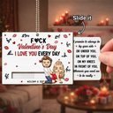 Gift For Couples,Old Couples,Gift For Husband,Gift For Wife,Gift For Boyfriend,Gift For Girlfriend,Love - Couple I Love You Every Day - Personalized Hanging Wooden Slide Card