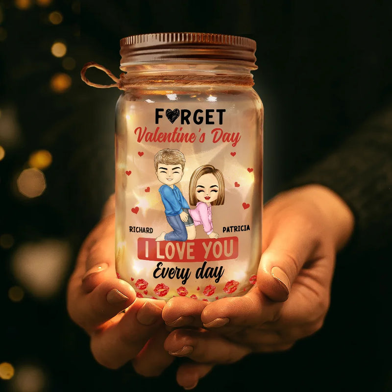 Gift For Couples,Old Couples,Gift For Husband,Gift For Wife,Gift For Boyfriend,Gift For Girlfriend,Love - Couple I Love You Every Day - Personalized Mason Jar Light