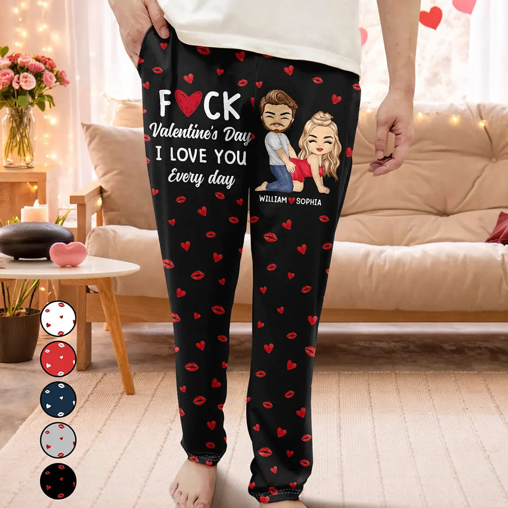 Custom Photo Couple I Love You Every Day - Personalized Pajama Pants