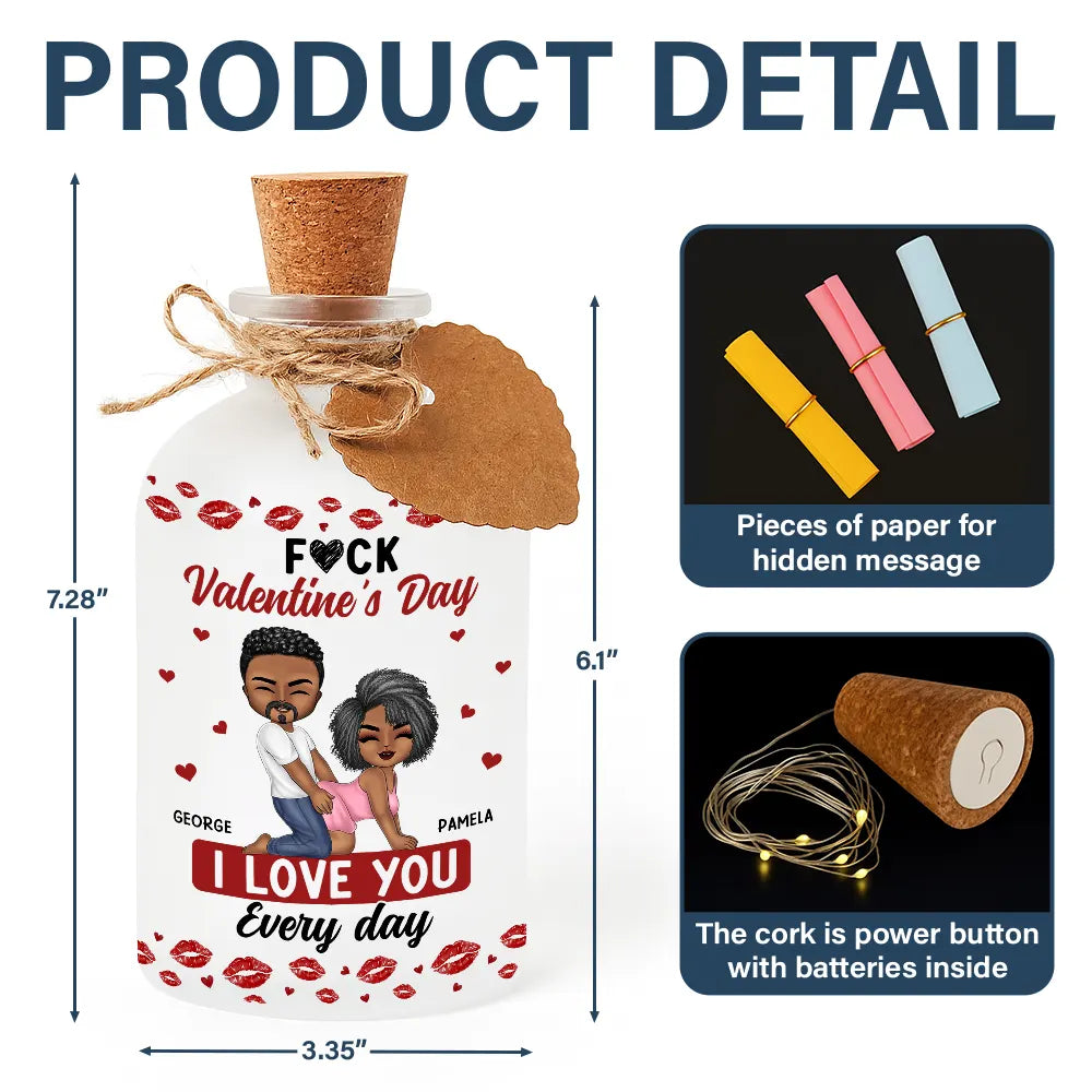 Gift For Couples,Old Couples,Gift For Husband,Gift For Wife,Gift For Boyfriend,Gift For Girlfriend,Love - Couple I Love You Every Day - Personalized Short Bottle Light