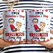 Old Couples, Gift For Husband, Gift For Wife, Gift For Boyfriend, Gift For Girlfriend, Love - Couple I Love You Every Day - Personalized White Edge-to-Edge Mug