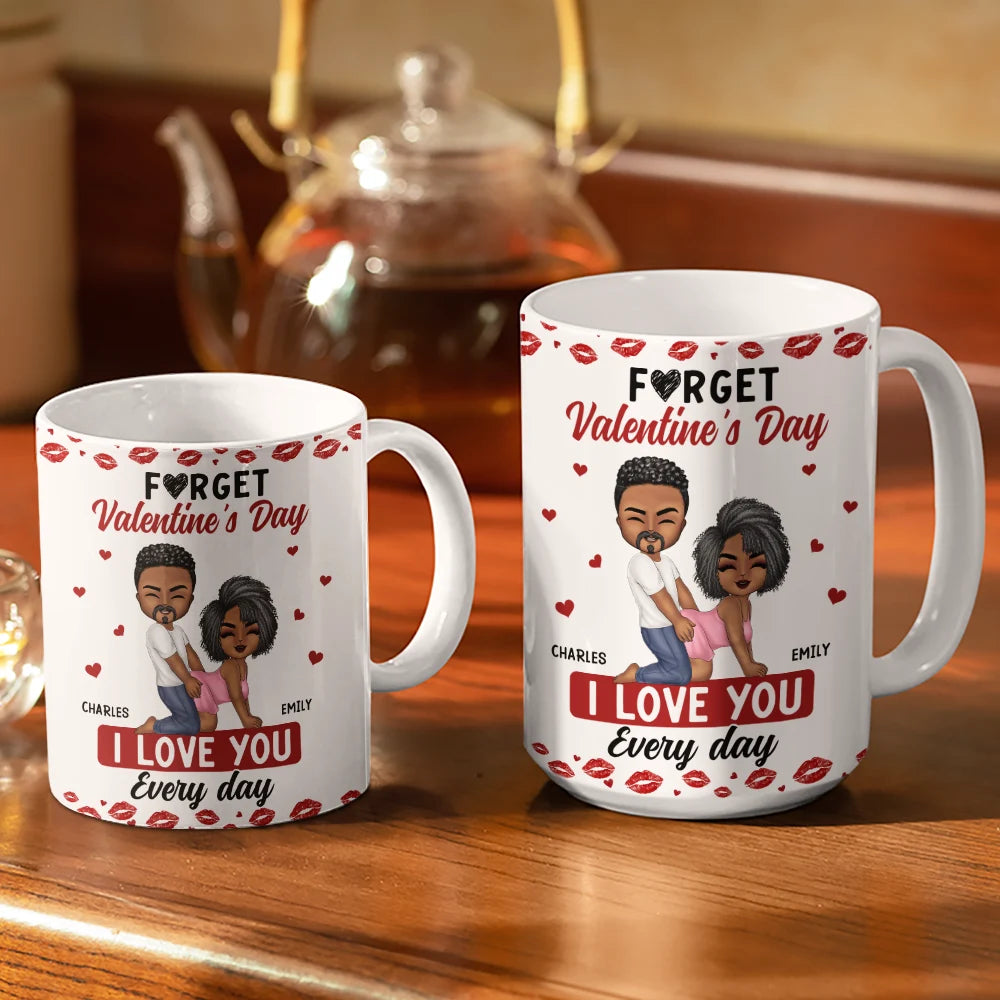 Old Couples, Gift For Husband, Gift For Wife, Gift For Boyfriend, Gift For Girlfriend, Love - Couple I Love You Every Day - Personalized White Edge-to-Edge Mug