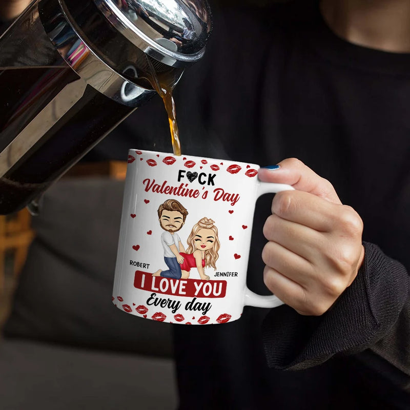 Gift For Couples,Gift For Husband,Gift For Wife,Gift For Boyfriend,Gift For Girlfriend,Funny - Couple I Love You Every Day - Personalised White Edge-to-Edge Mug