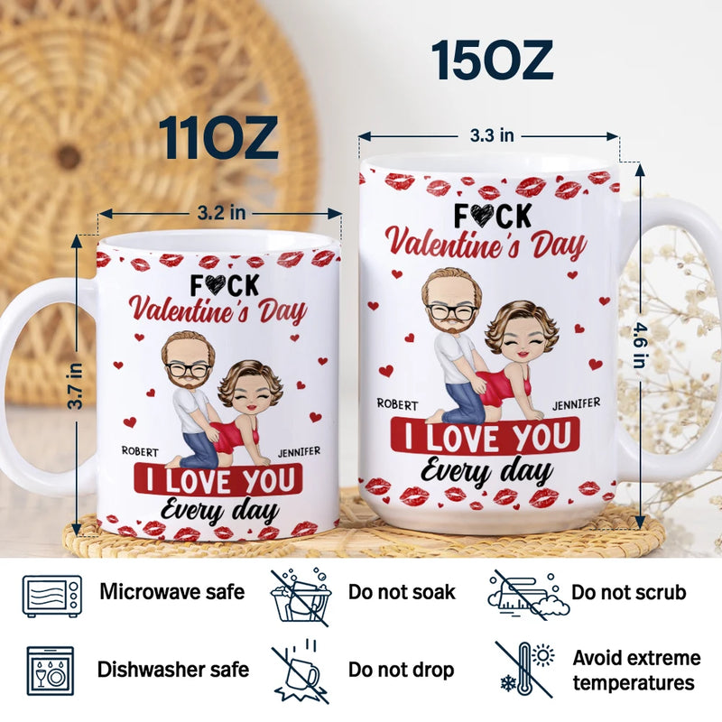 Old Couples, Gift For Husband, Gift For Wife, Gift For Boyfriend, Gift For Girlfriend, Love - Couple I Love You Every Day - Personalized White Edge-to-Edge Mug